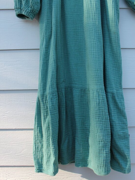 Universal Thread Teal Cotton Gauze Tiered Maxi Dress- Medium - Picture 4 of 8